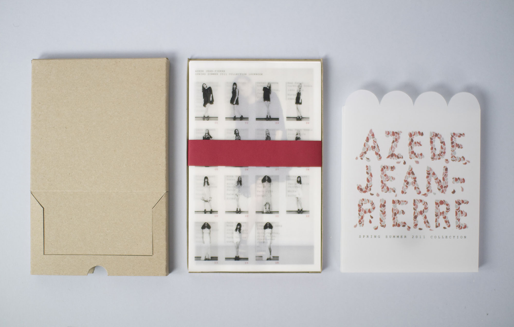 a photo of a stack of three cards one with a photo of multiple women models one with the azede logo