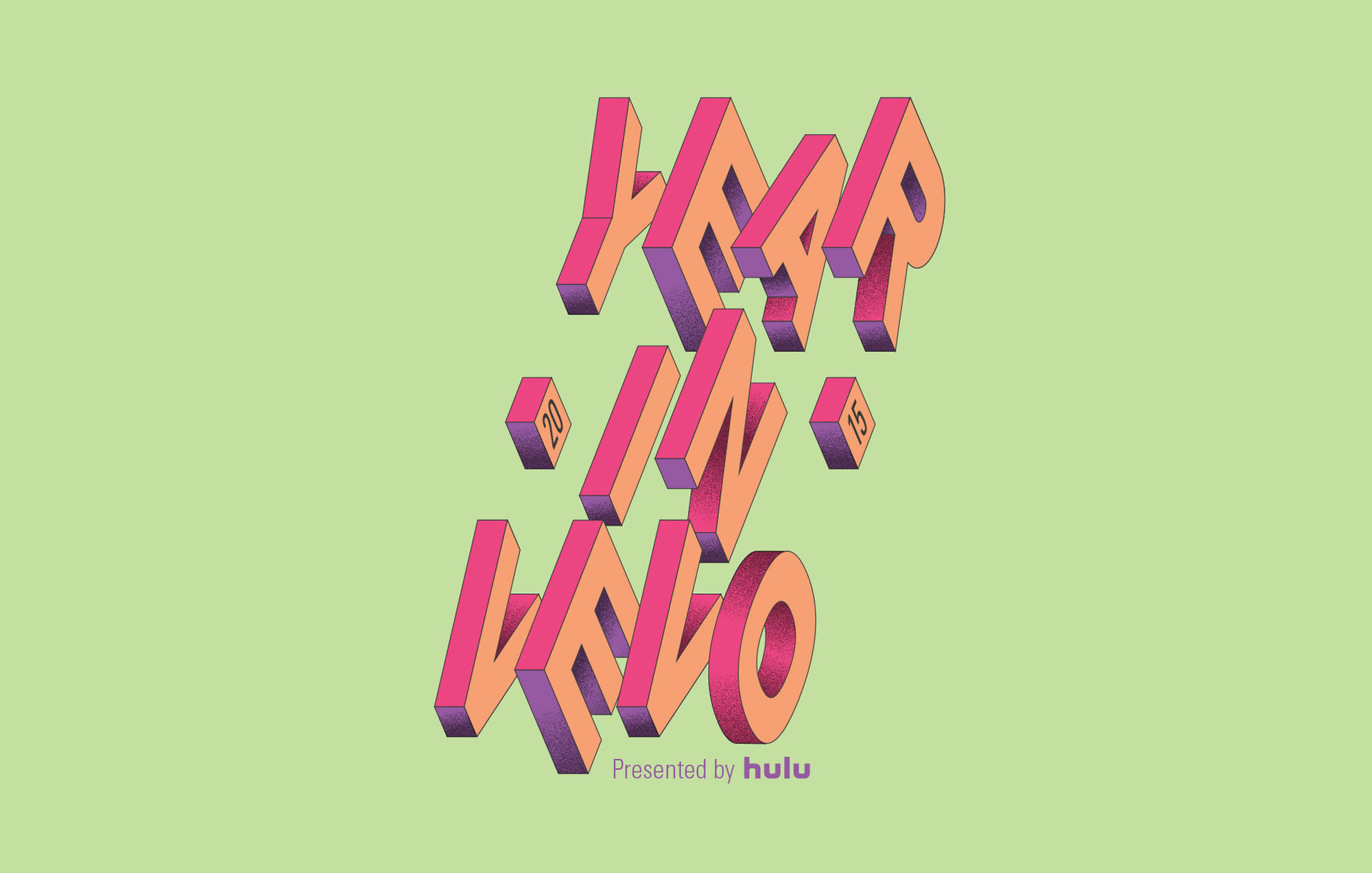 Vivo in a year illustrated logo with a mint green background