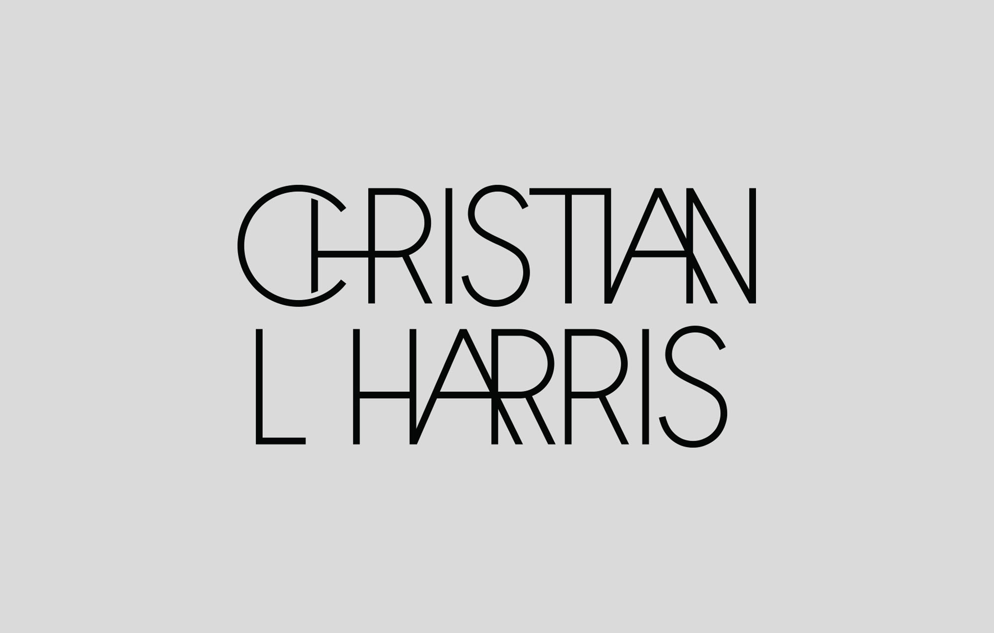 Christian L harris logo centered with a gray background