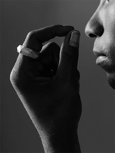 women model snapping fingers with silver ring on finger