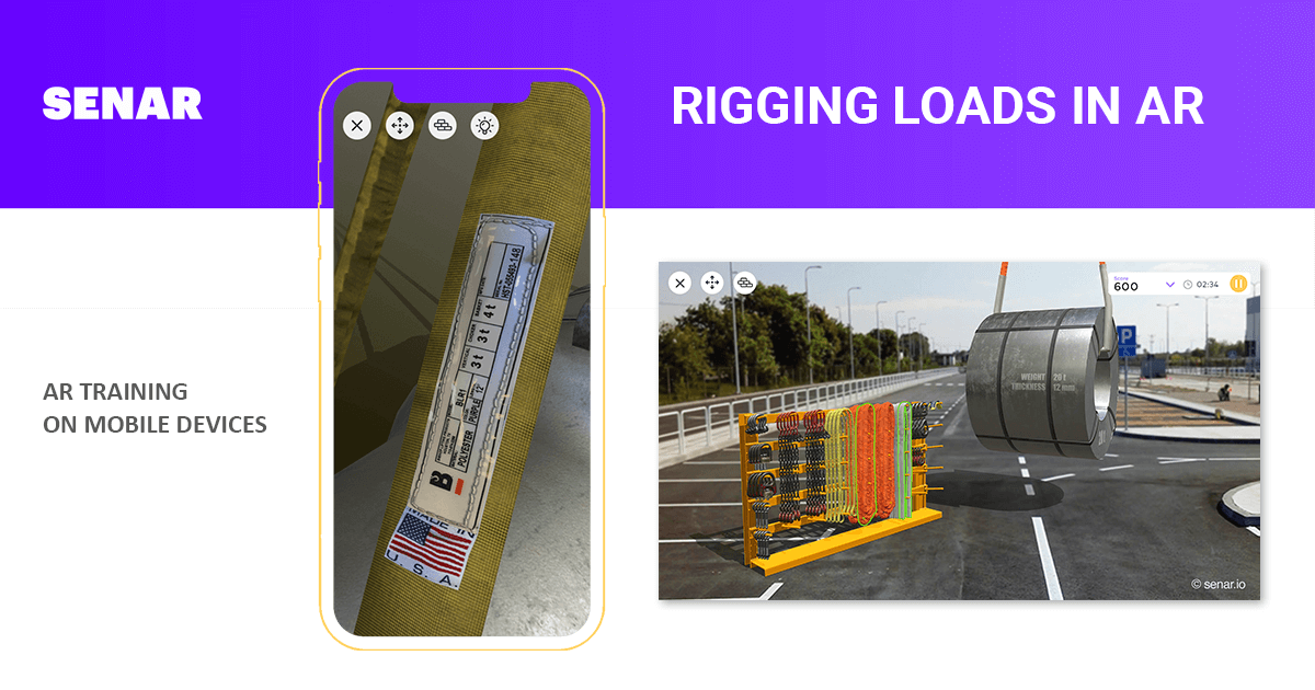 Rigging Training in AR Preparing loads for lifting