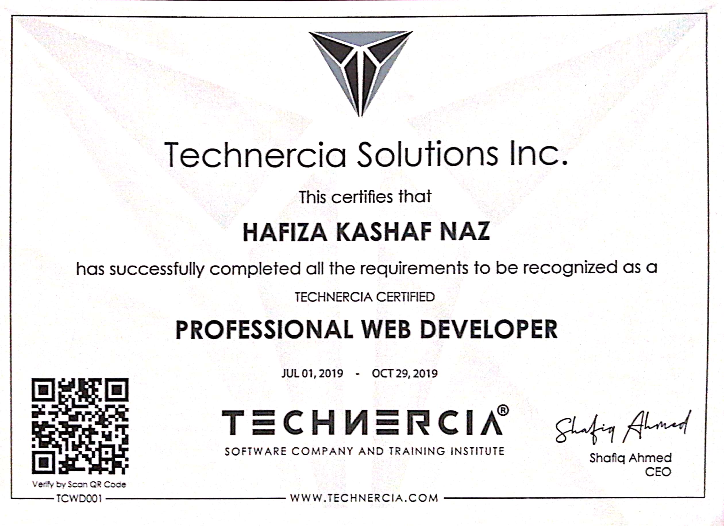 certificate