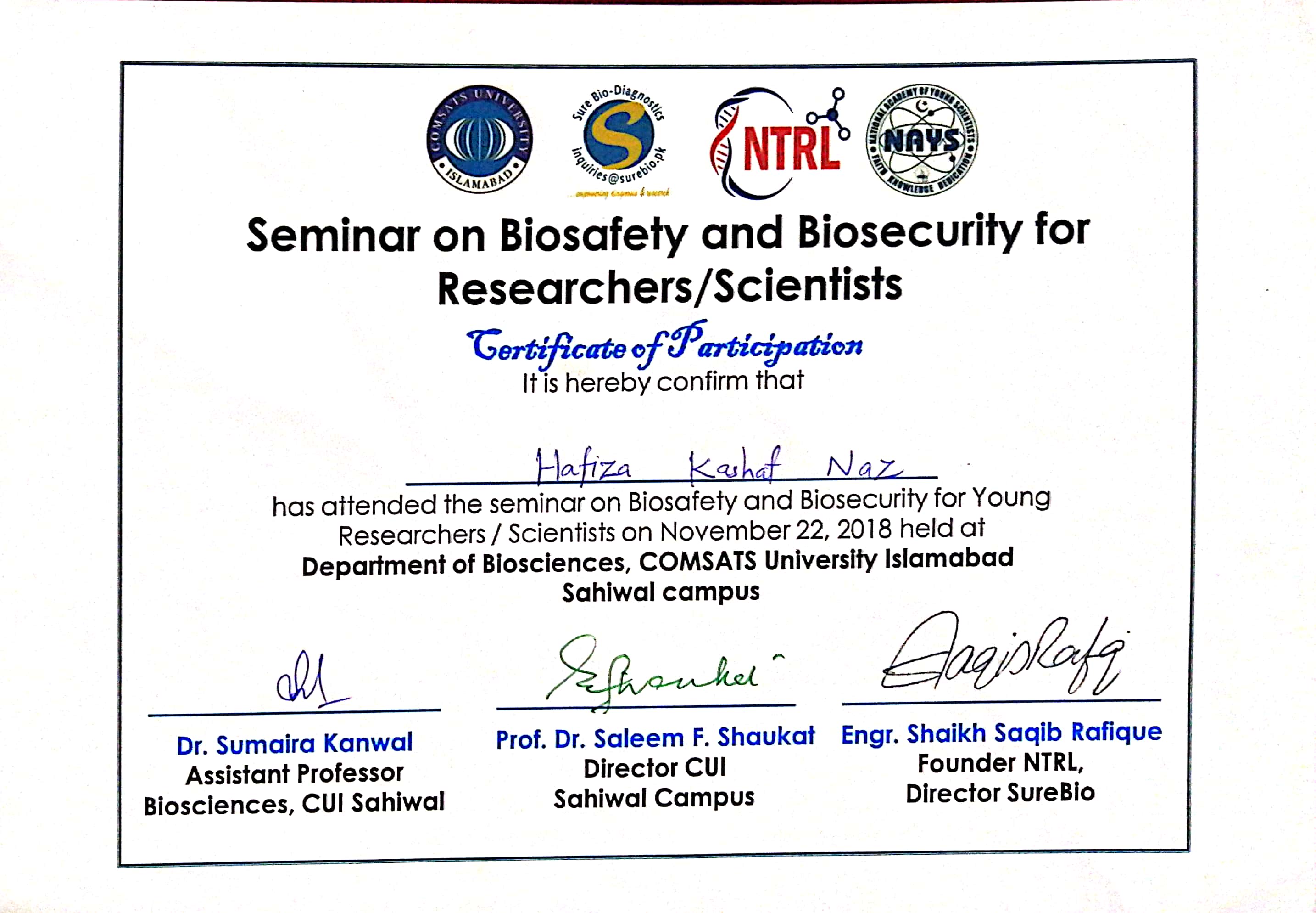 certificate