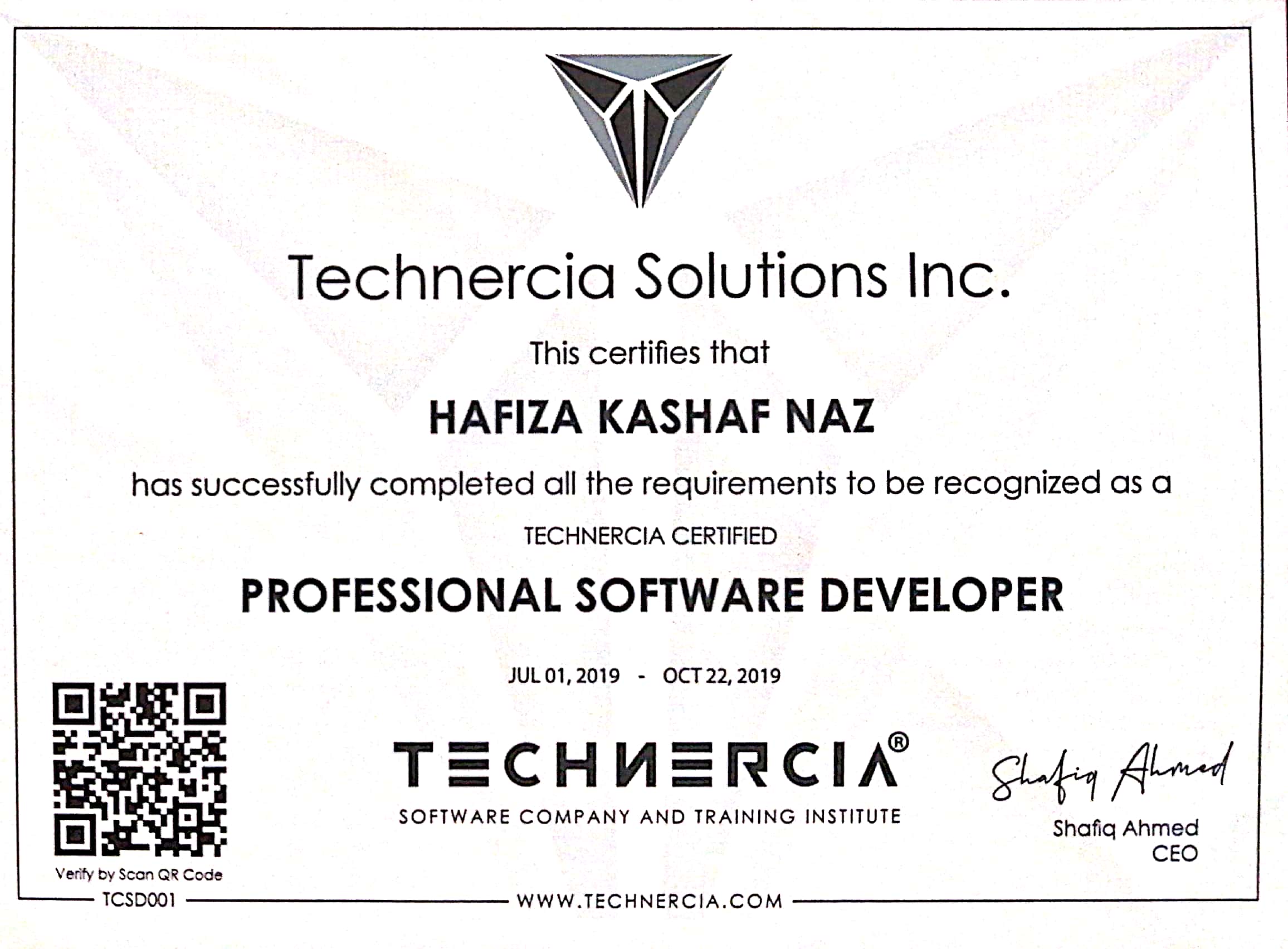 certificate