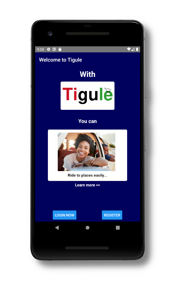 Tigule mobile app welcome screen animation slide 2