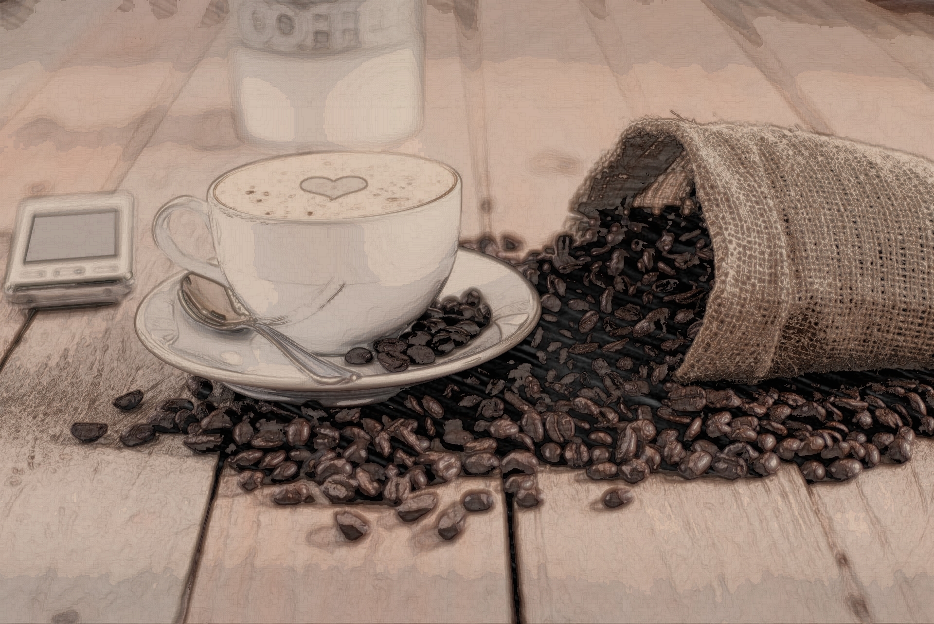 fresh coffee and bean