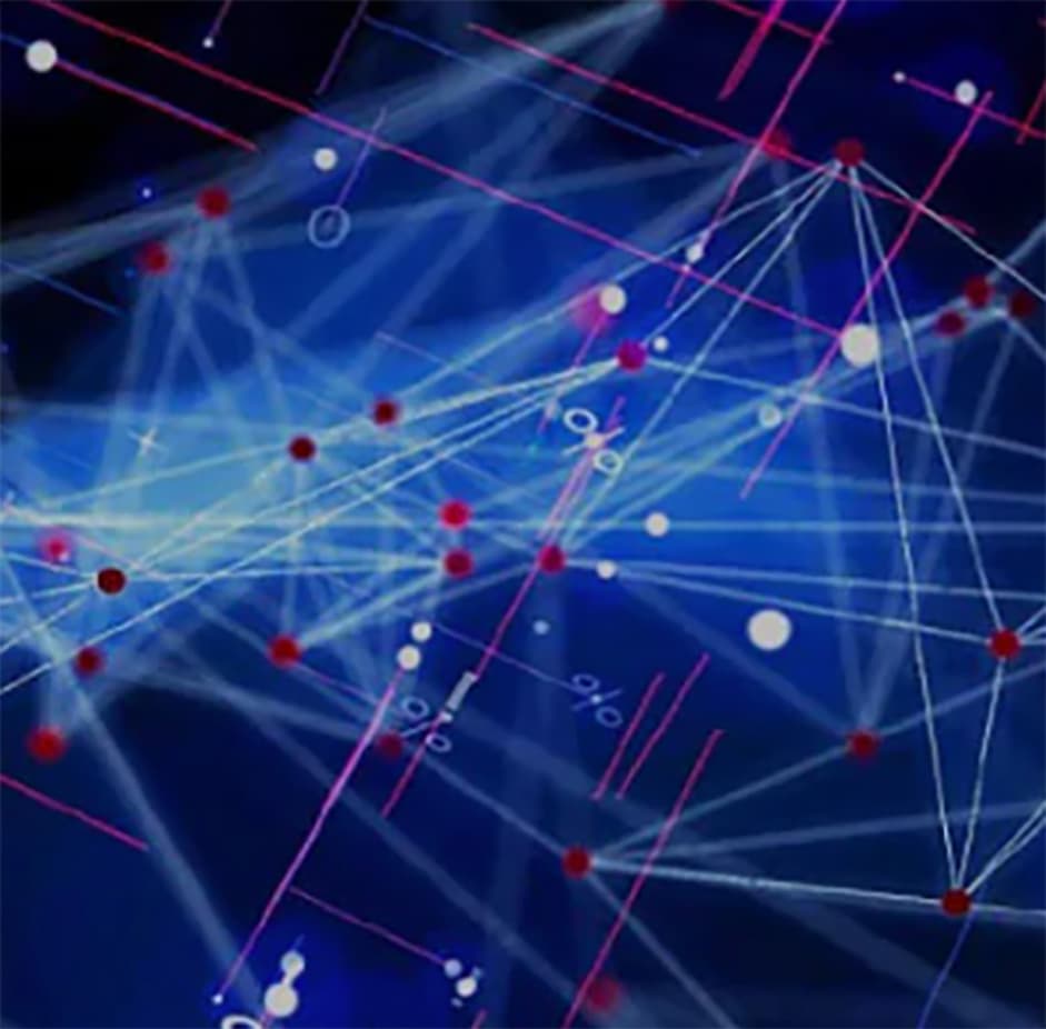 Lines, points and blue background