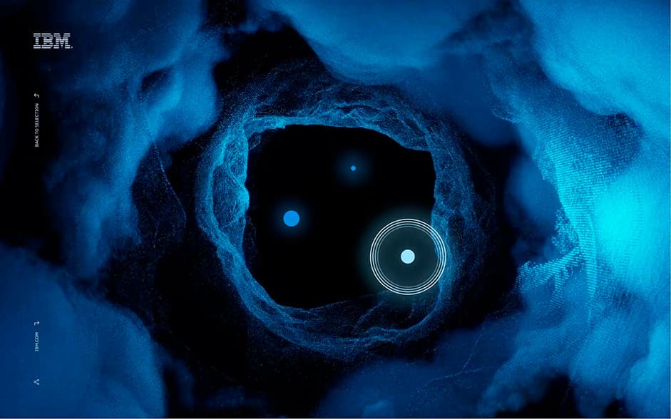 Clods effect with light circules to interact with