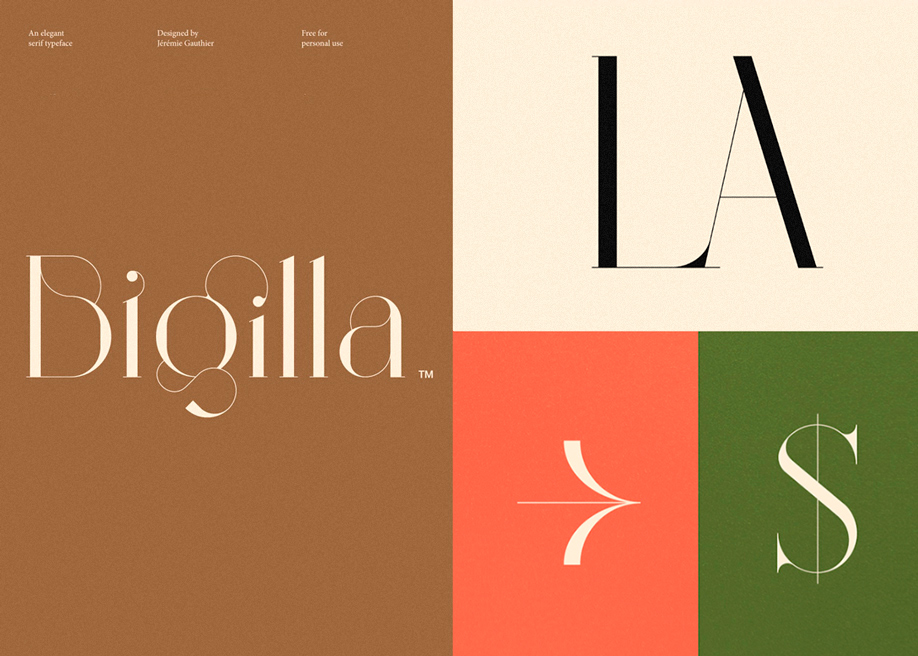 Bigilla display serif typeface designed by Jérémie Gauthier