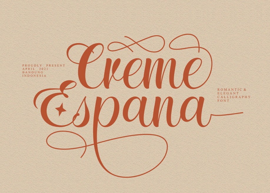 Creme Espana - Free calligraphy font