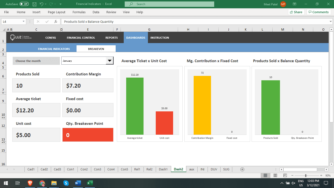 Financial Indicators Excel Spreadsheet Template LUZ Templates