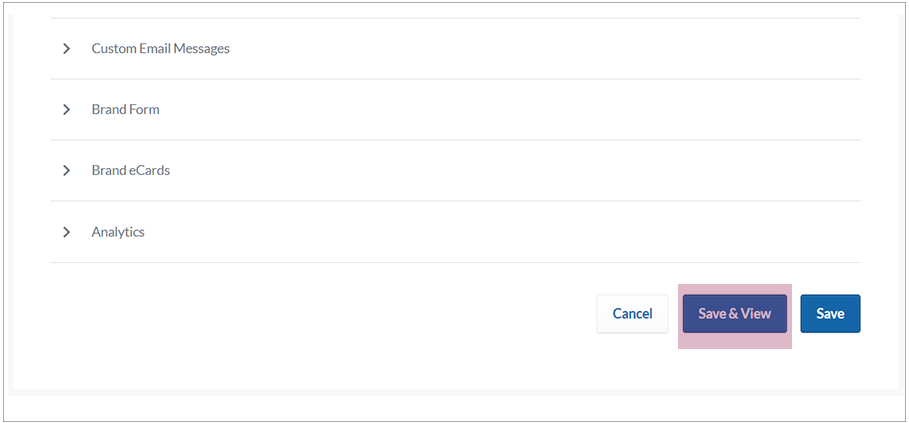 Image showing additional branding options: custom email messages, brand form, brand ecards, and analytics.
