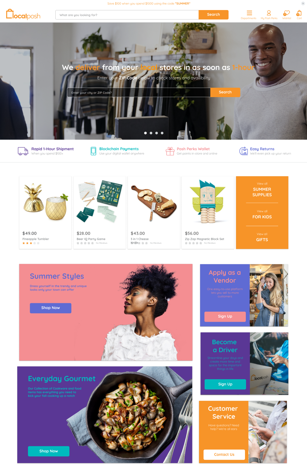 Localposh desktop homescreen