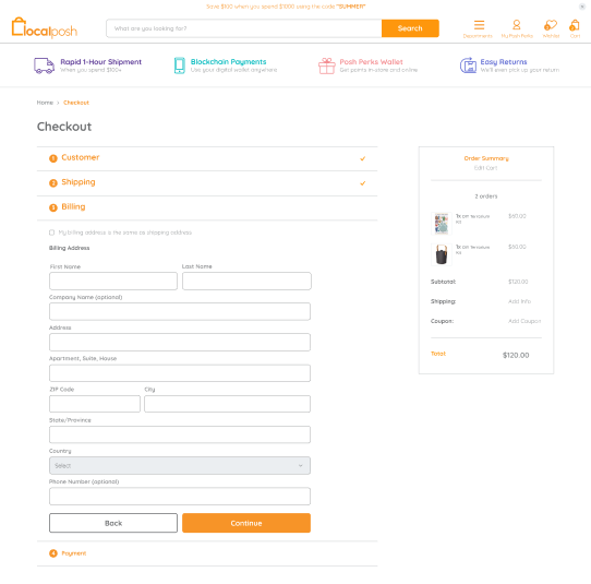 Localposh checkout 3