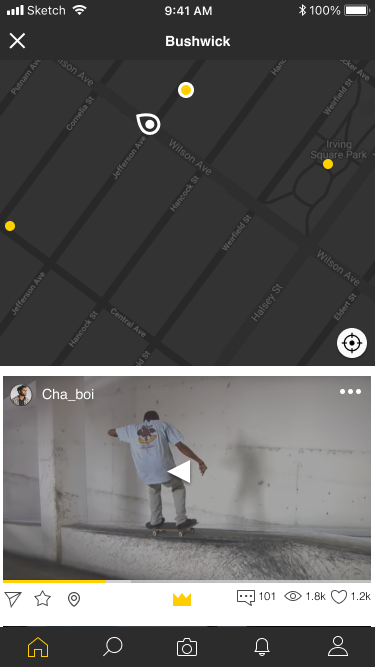 Turf selected location screen