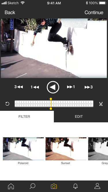 Turf video edit screen
