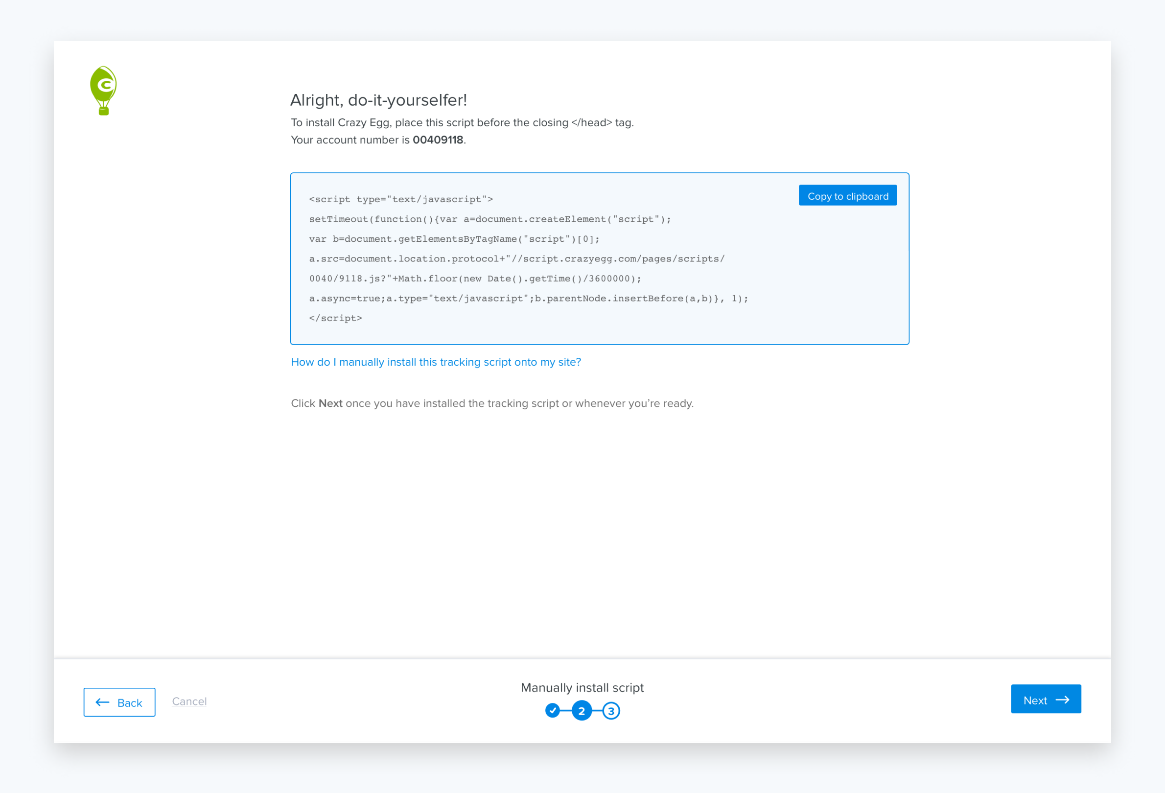Crazy Egg: JavaScript Installation Process