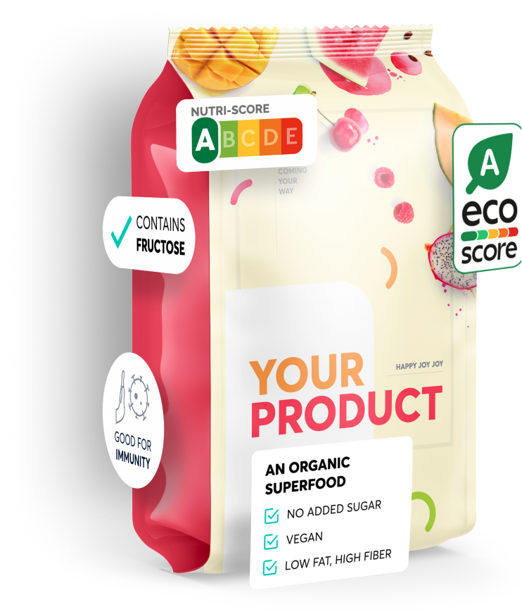 healthy product package with backdrop