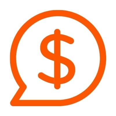 Dollar sign in a speech bubble