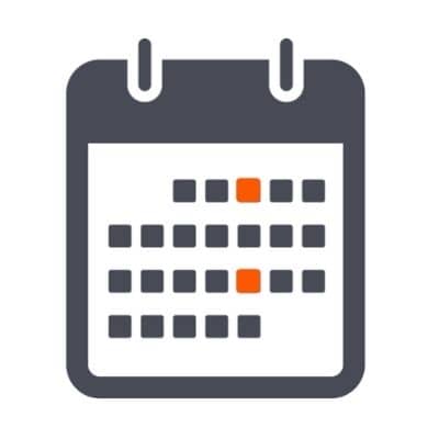 Calendar with dates highlighted every other week
