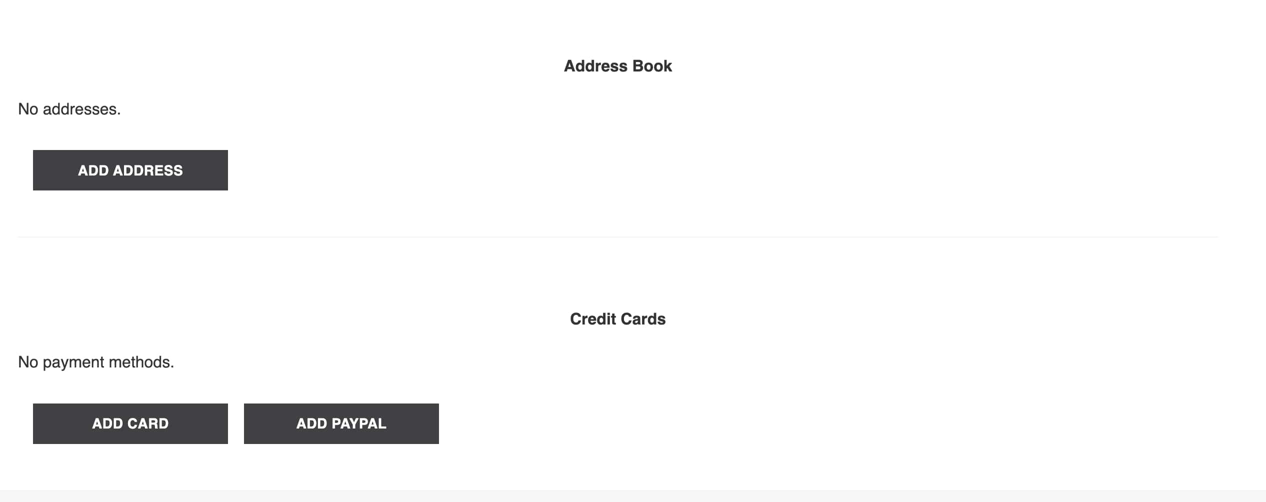 Form requesting address and payment method