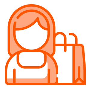 Icon of a woman and a shopping bag