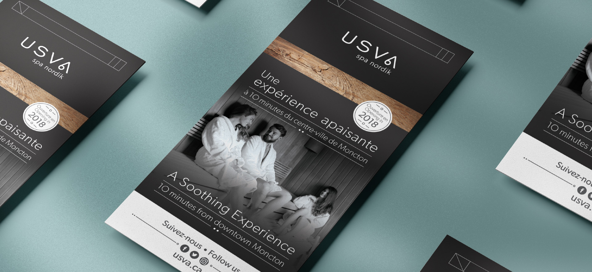 Item promotionnel d'USVA Spa Nordik (stratégie, design, branding, communication marketing, Web, publicité)