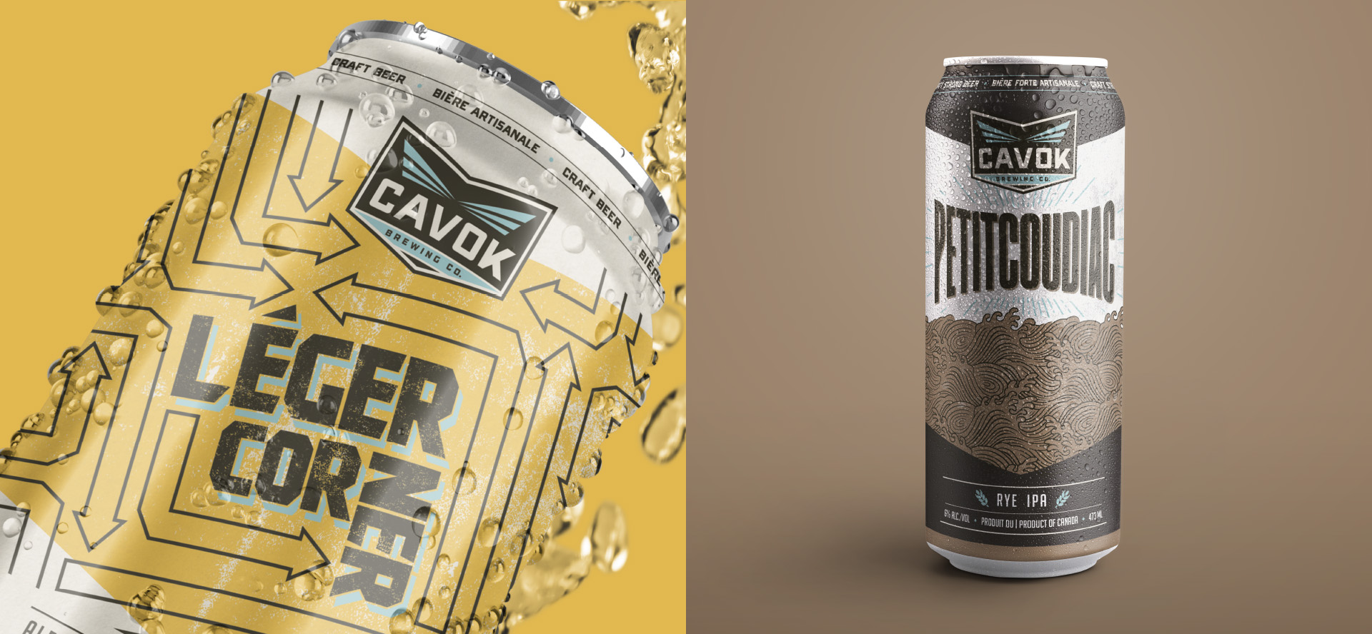 Cannette packaging de bière de Cavok (stratégie, design, branding, communication marketing, Web, publicité)