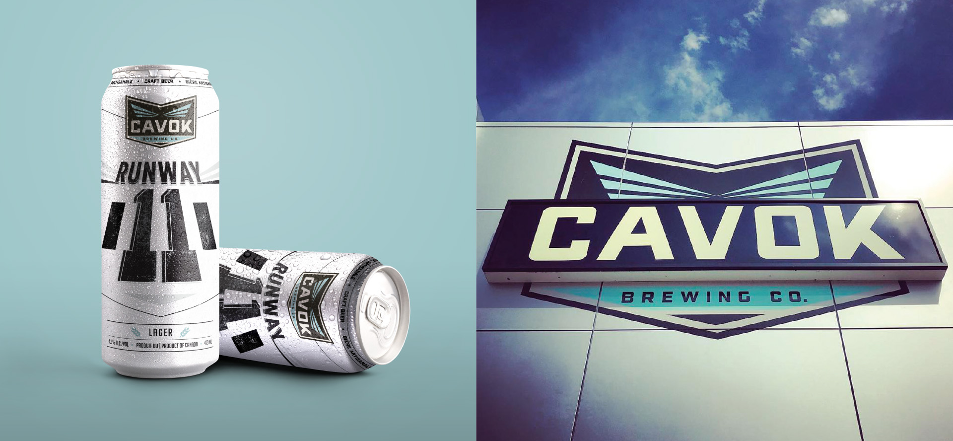 Cannette packaging de bière et logo de Cavok (stratégie, design, branding, communication marketing, Web, publicité)