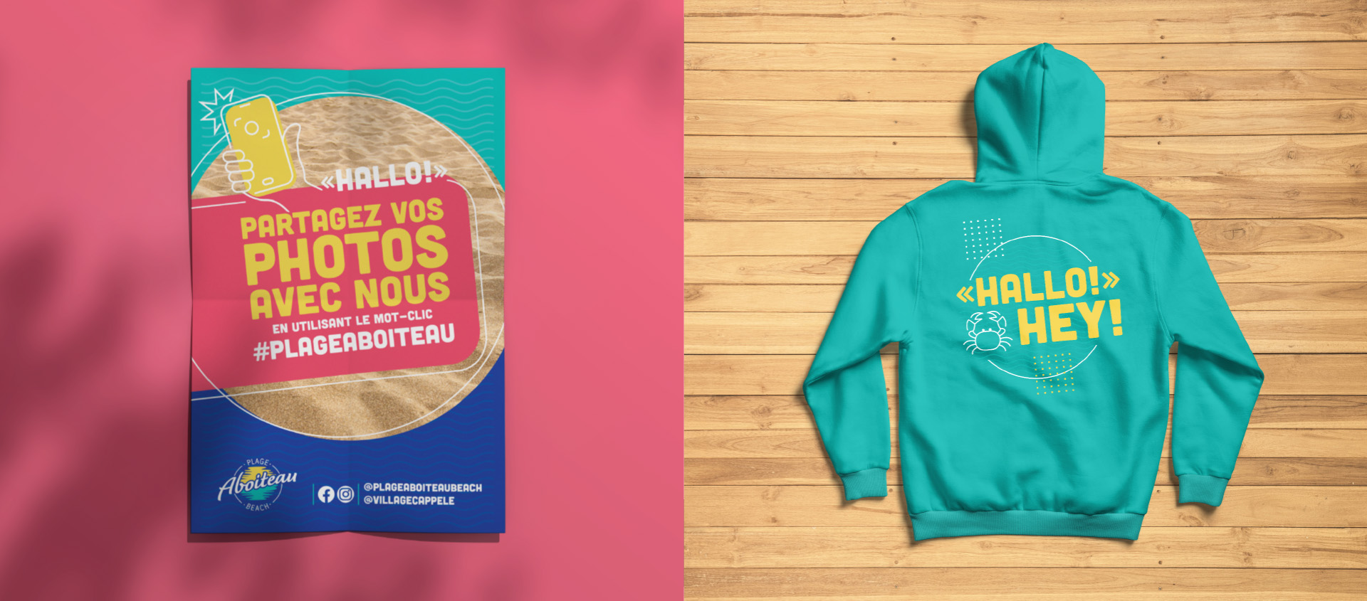 Promotional items for Aboiteau Beach (strategy, design, branding, marketing communication, web, advertising)