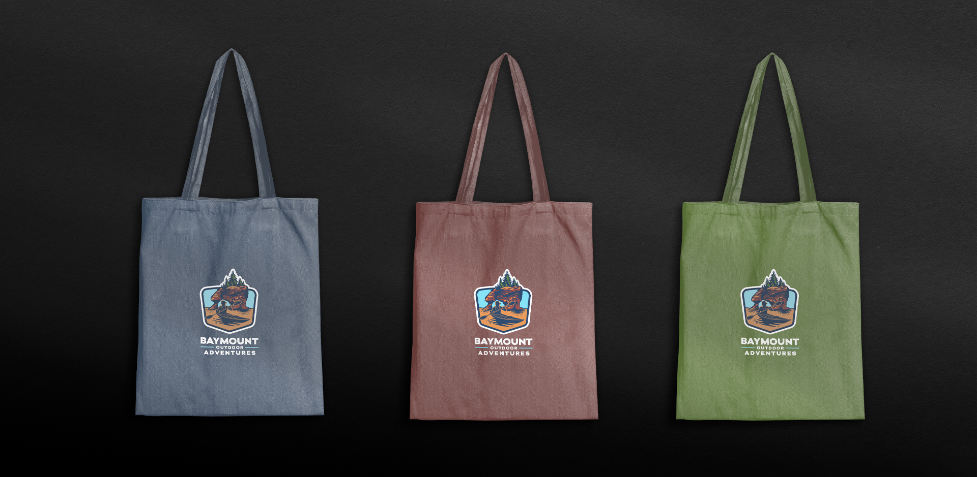 Promotional item (bag) for Baymount Outdoor Adventures. (strategy, design, branding, marketing communication, web, advertising)