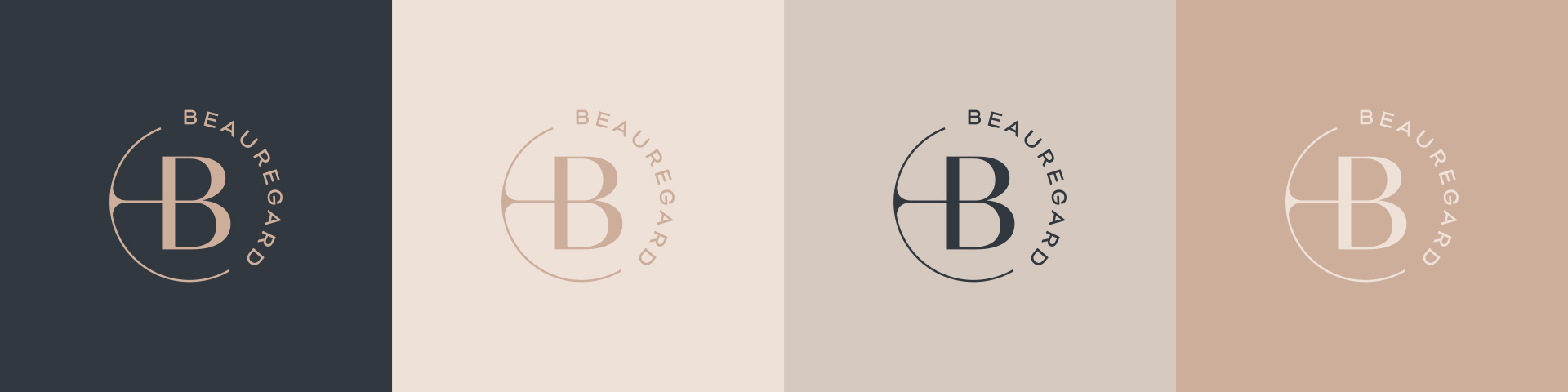 Beauregard's logo in different colours