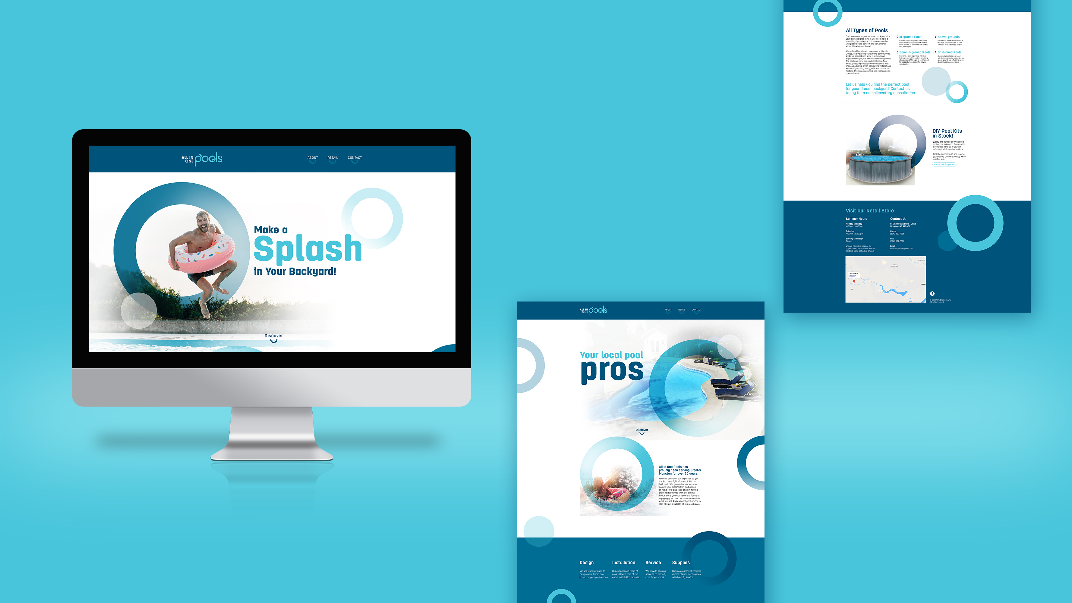 Design du site Web pour All In One Pools