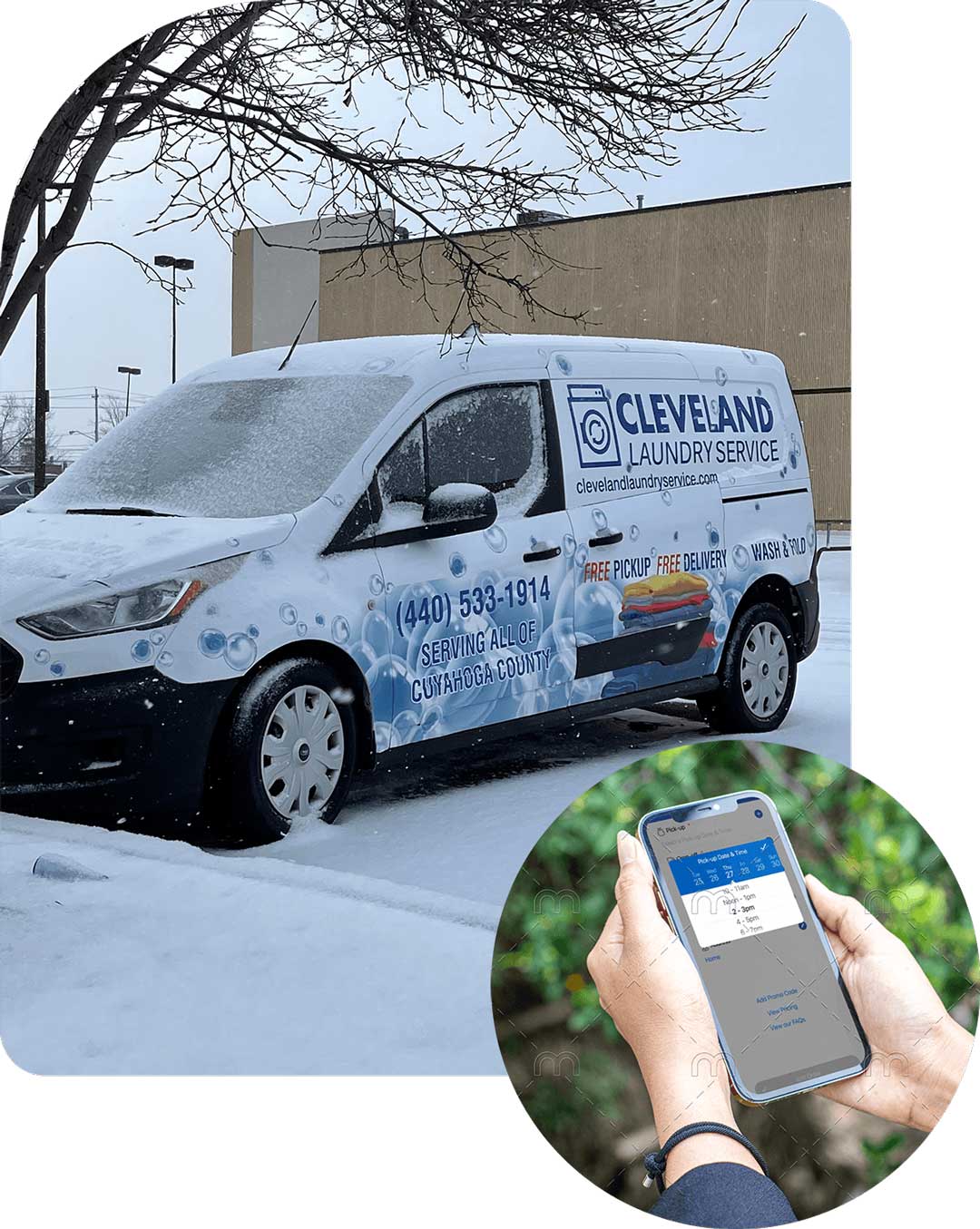 Cleveland Laundry Service Delivery Van