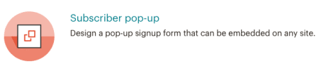 Mailchimp - Subscriber pop-up