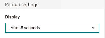 Mailchimp - Pop-up settings
