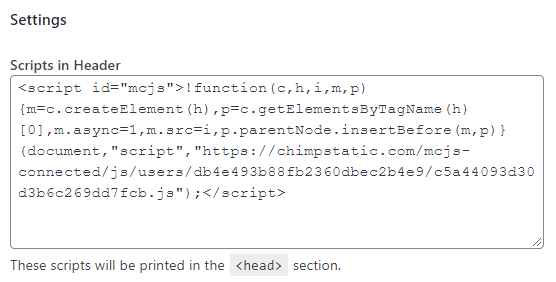 Scripts in Header - Headers & Footers plugin