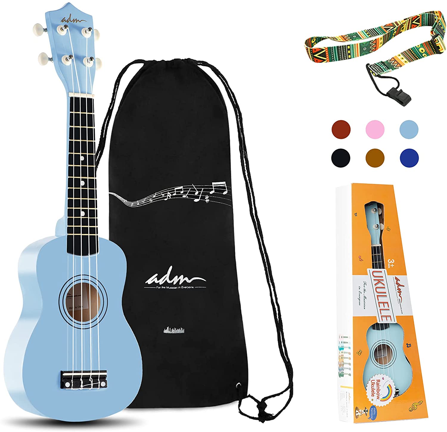 ADM 21″ Soprano Ukulele Beginner Kit