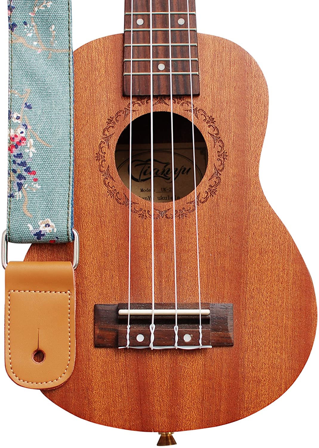 Music First Plum Flowers Cotton/Leather Strap