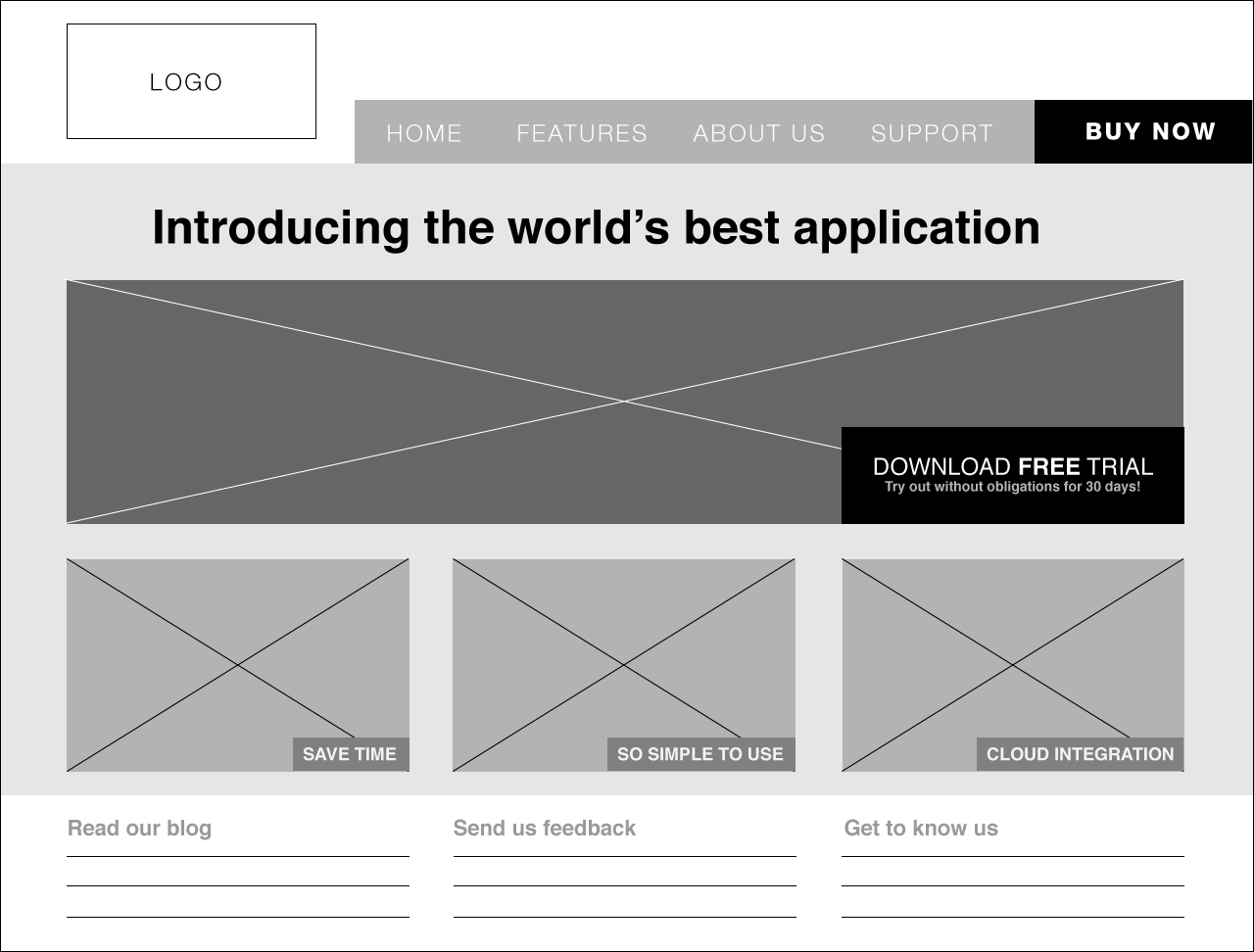 Website Wireframe Example