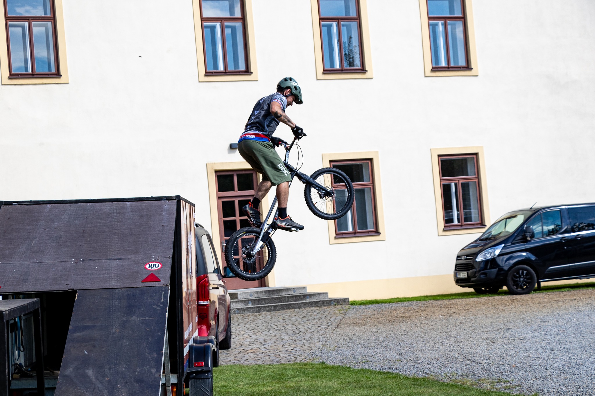 American cars and motorbikes meeting at Pacov Castle