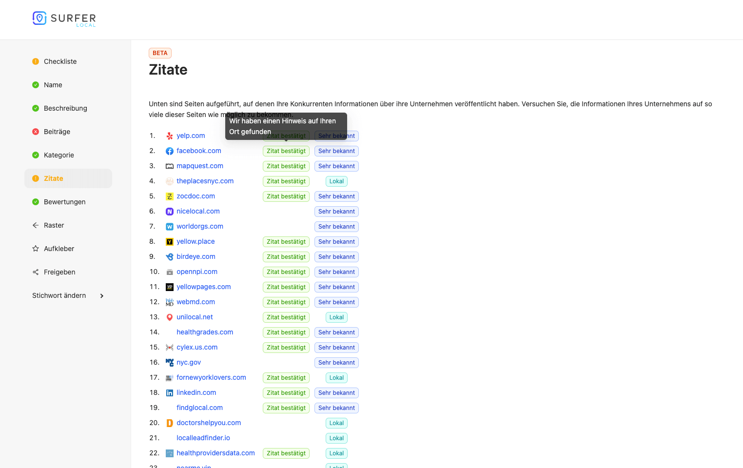 google business profile audit - surfer local
