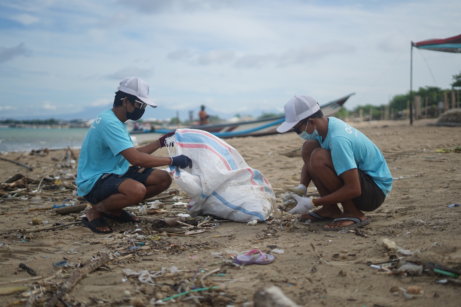 A beach-cleaning crew doing God's work.