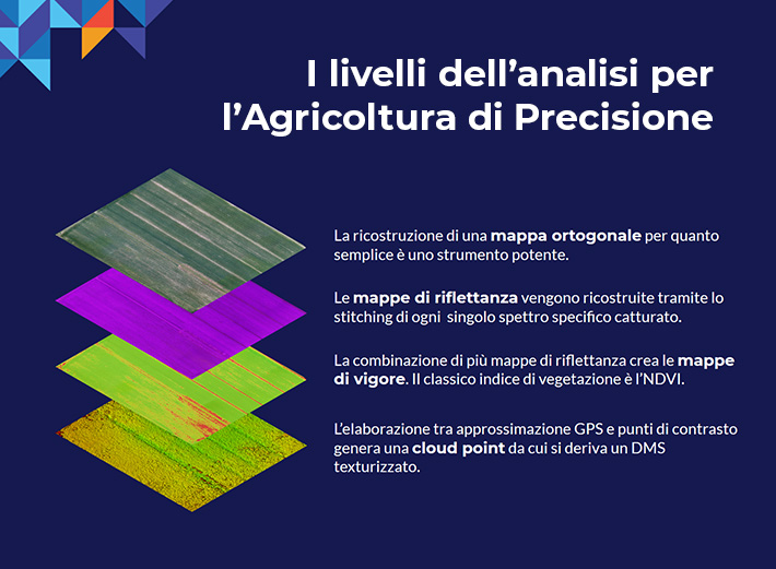 I livelli di una elaborazione per L'agricoltura di Precisione