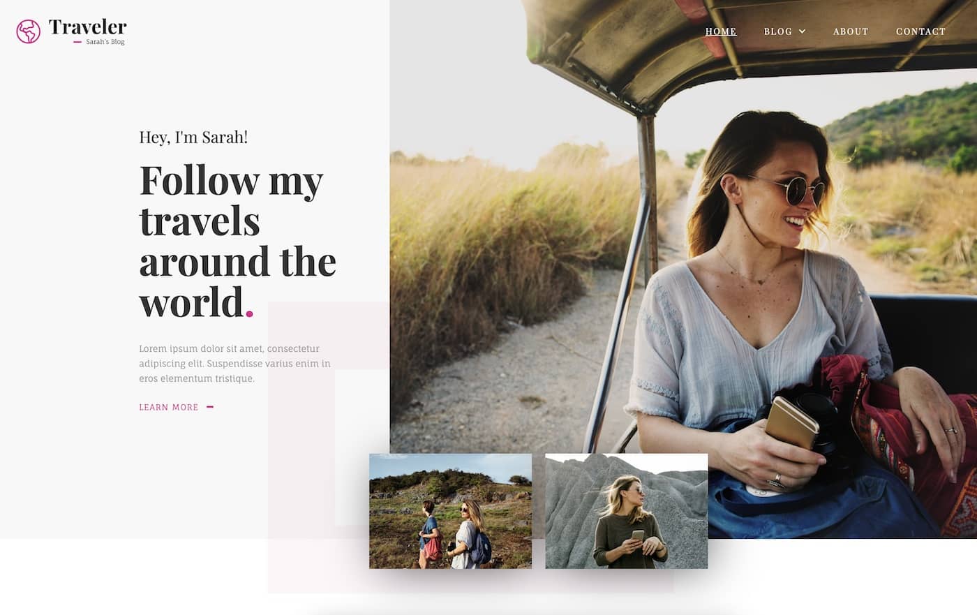 illustration du template de blog traveler