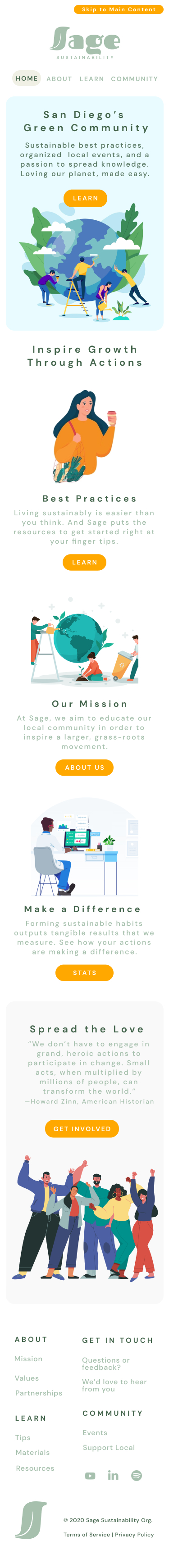 homepage mobile wireframe populated