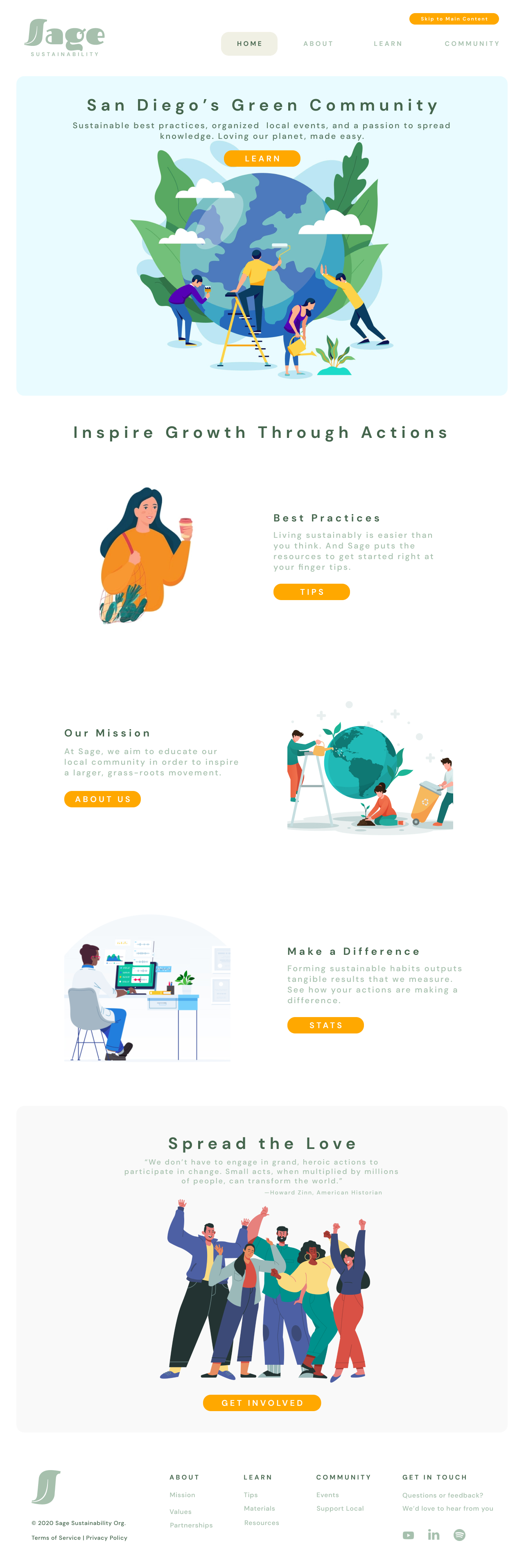 homepage wireframe populated