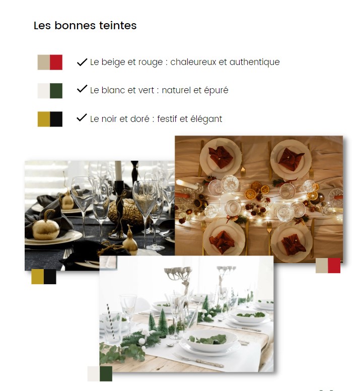 idées table de noel couleur