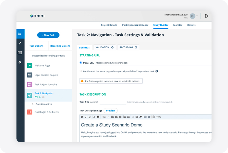 OMNI Transmission Study Scenario Application, design artifact 2