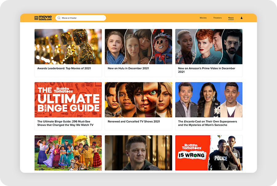 MovieTickets.com Website Redesign, overview